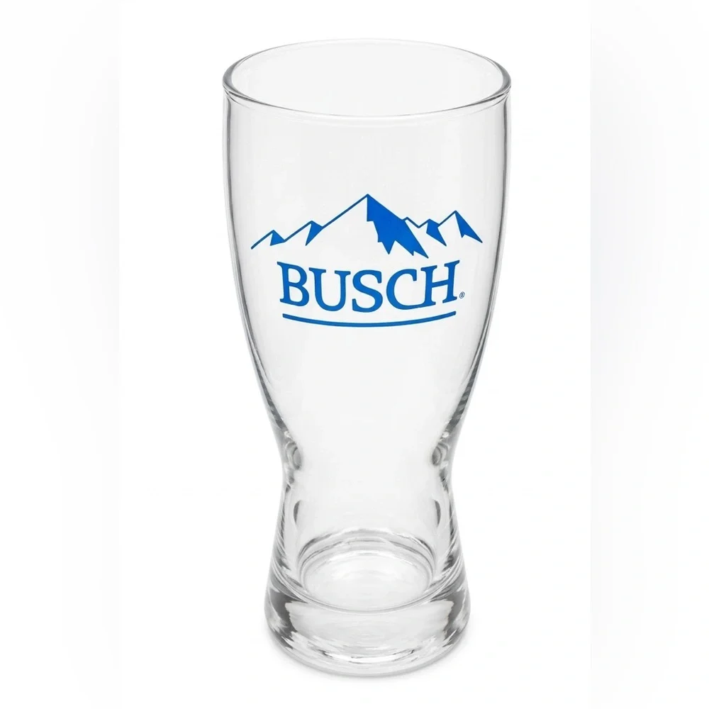Busch Beer Blue Mountain Pilsner Glass Vintage 80s 10oz